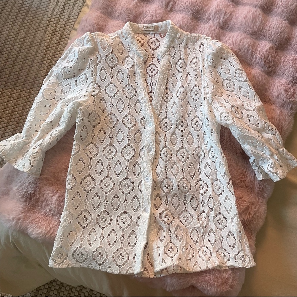 White Crochet Lace Top